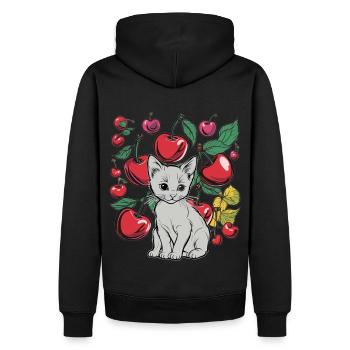 Cerises Cerises Chats Cerises - Sweat à capuche Premium bio Homme - noir - Dos - Nico (187cm)
