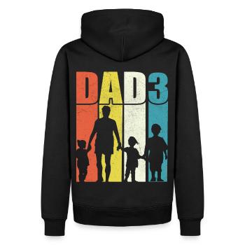Vater von drei Kindern - Männer Premium Bio Hoodie - Schwarz - Hinten - Nico (187cm)