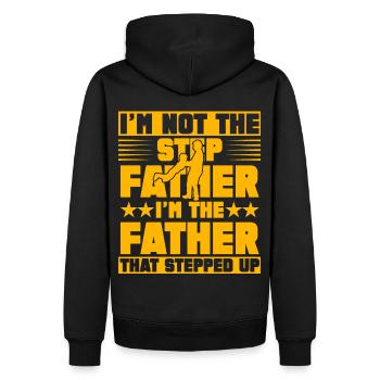 Ich bin nicht der Stiefvater, ich bin der Vater dieses Schritts - Männer Premium Bio Hoodie - Schwarz - Hinten - Nico (187cm)