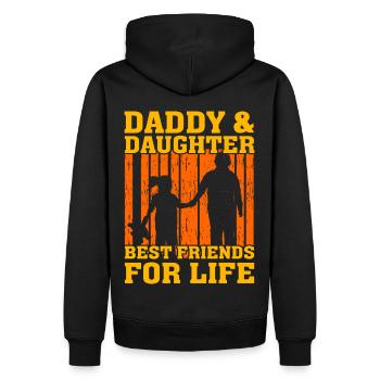 Papa et fille meilleurs amis pour la vie - Sweat à capuche Premium bio Homme - noir - Dos - Nico (187cm)