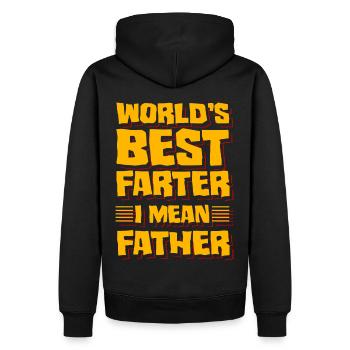 Der beste Farter der Welt, ich meine, Vater - Männer Premium Bio Hoodie - Schwarz - Hinten - Nico (187cm)