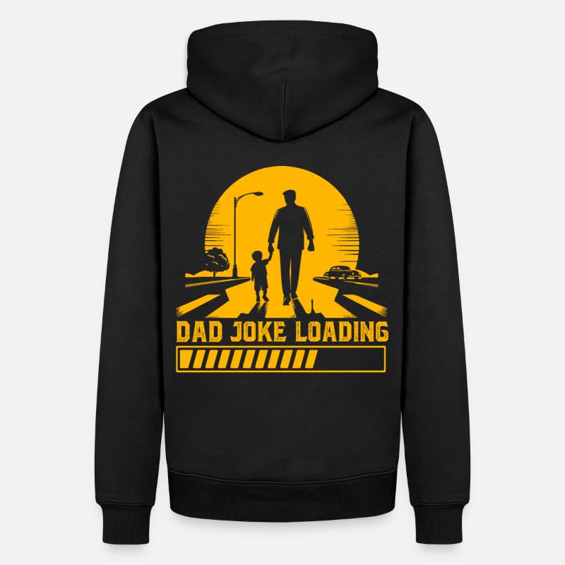 Papa-Witz wird geladen - Männer Premium Bio Hoodie - Schwarz