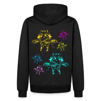 Giraffe Giraffen Safari Kind Kinder - Männer Premium Bio Hoodie - Schwarz - Hinten - Nico (187cm)