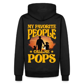 Meine Lieblingsleute nennen mich Pops - Männer Premium Bio Hoodie - Schwarz - Hinten - Nico (187cm)