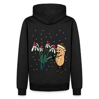 Cacahuète Printemps Neige Jardin Fleurs Givre - Sweat à capuche Premium bio Homme - noir - Dos - Nico (187cm)