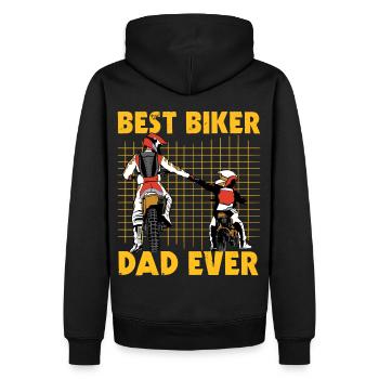 Bester Biker-Vater aller Zeiten - Männer Premium Bio Hoodie - Schwarz - Hinten - Nico (187cm)
