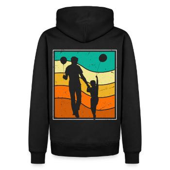 Papa - Männer Premium Bio Hoodie - Schwarz - Hinten - Nico (187cm)
