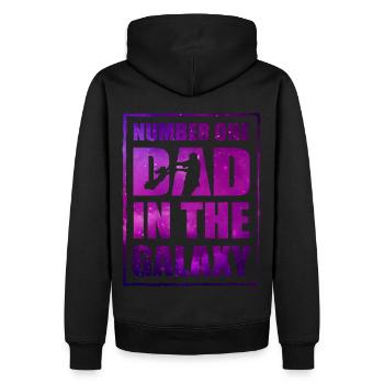 Le papa numéro un de la galaxie - Sweat à capuche Premium bio Homme - noir - Dos - Nico (187cm)