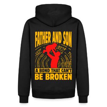 Vater und Sohn: eine Bindung, die nicht gebrochen werden kann - Männer Premium Bio Hoodie - Schwarz - Hinten - Nico (187cm)