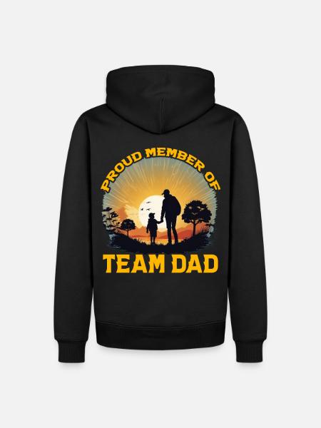 Fier membre de l’équipe papa - Sweat à capuche Premium bio Homme - noir