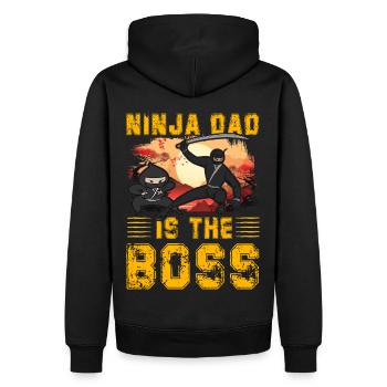 Ninja Dad ist der Häuptling - Männer Premium Bio Hoodie - Schwarz - Hinten - Nico (187cm)