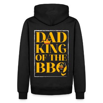 Papa König des Grillens - Männer Premium Bio Hoodie - Schwarz - Hinten - Nico (187cm)