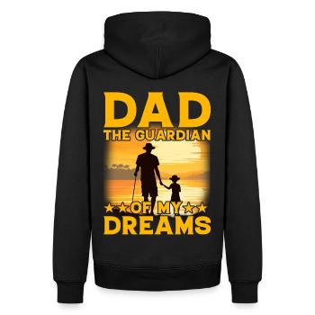 Papa, der Wächter, träumt - Männer Premium Bio Hoodie - Schwarz - Hinten - Nico (187cm)