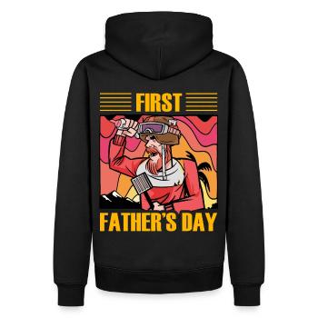 Première fête des pères - Sweat à capuche Premium bio Homme - noir - Dos - Nico (187cm)