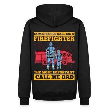 Some people call me a fire fighter the most - Men’s Premium Organic Hoodie - black - Back - Nico (187cm)