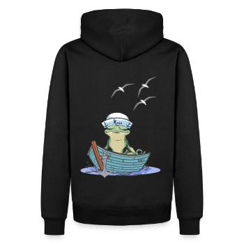 frog sailor sailor boat toad frogs - Men’s Premium Organic Hoodie - black - Back - Nico (187cm)