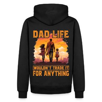 Dad Life würde es gegen nichts eintauschen - Männer Premium Bio Hoodie - Schwarz - Hinten - Nico (187cm)