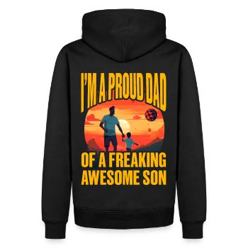 Je suis le fier papa d’un fils génial - Sweat à capuche Premium bio Homme - noir - Dos - Nico (187cm)