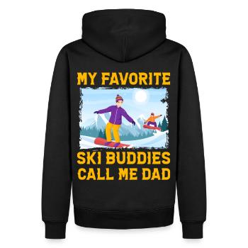 My favorite Ski Buddies call me Dad - Men’s Premium Organic Hoodie - black - Back - Nico (187cm)
