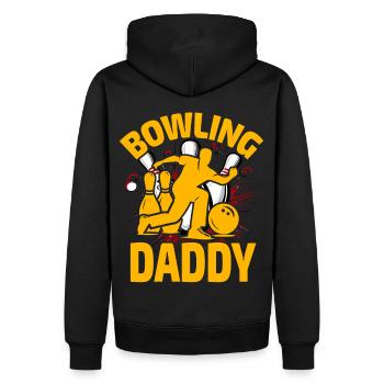 Papa bowling - Sweat à capuche Premium bio Homme - noir - Dos - Nico (187cm)