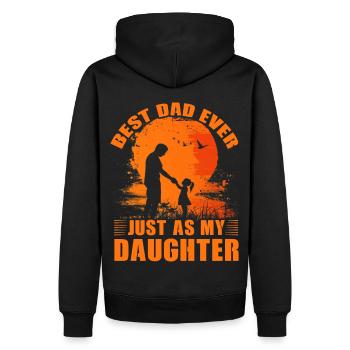 Bester Vater aller Zeiten, genau wie meine Tochter - Männer Premium Bio Hoodie - Schwarz - Hinten - Nico (187cm)