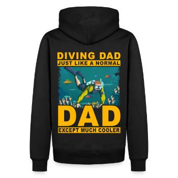 Tauchen Papa wie ein normaler Papa, nur viel cool - Männer Premium Bio Hoodie - Schwarz - Hinten - Nico (187cm)