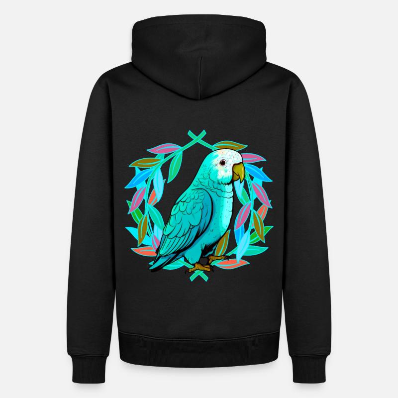 perroquet perroquets oiseau oiseaux - Sweat à capuche Premium bio Homme - noir