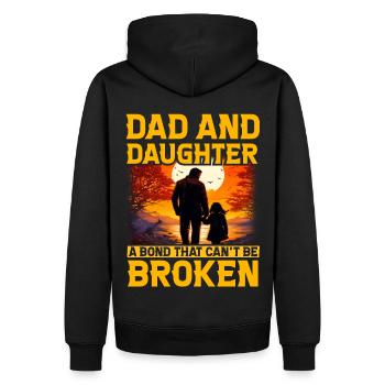 Vater und Tochter: eine Bindung, die nicht gebrochen werden kann - Männer Premium Bio Hoodie - Schwarz - Hinten - Nico (187cm)