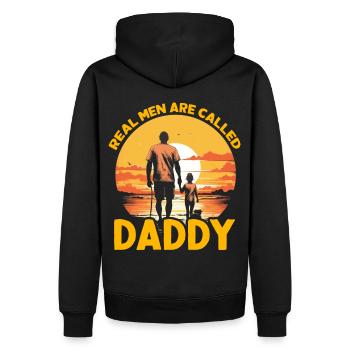Echte Männer heißen Daddy - Männer Premium Bio Hoodie - Schwarz - Hinten - Nico (187cm)