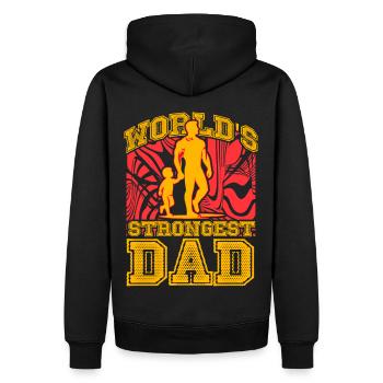 Le père le plus fort du monde - Sweat à capuche Premium bio Homme - noir - Dos - Nico (187cm)