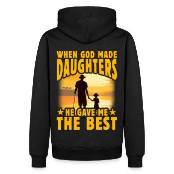Quand Dieu a créé les filles, il m’a donné le meilleur - Sweat à capuche Premium bio Homme - noir - Dos - Nico (187cm)