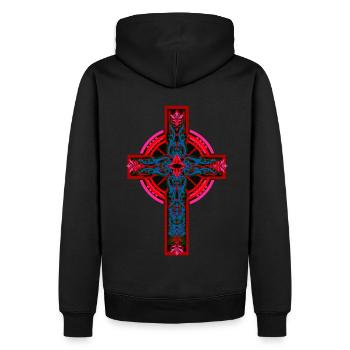 Croix Croix Crucifix Jésus Dieu Église - Sweat à capuche Premium bio Homme - noir - Dos - Nico (187cm)