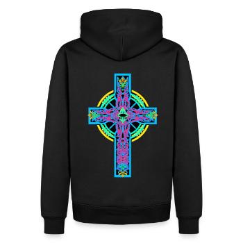 Croix Croix Crucifix - Sweat à capuche Premium bio Homme - noir - Dos - Nico (187cm)