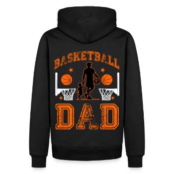Basketball-Vater - Männer Premium Bio Hoodie - Schwarz - Hinten - Nico (187cm)