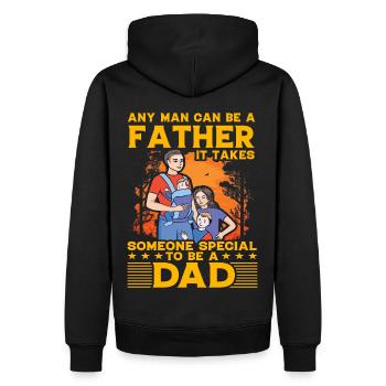 Jeder Mann kann Vater sein, es braucht jemand Besonderes - Männer Premium Bio Hoodie - Schwarz - Hinten - Nico (187cm)