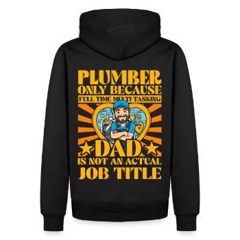 Klempner Papa Lustiges Zitat - Männer Premium Bio Hoodie - Schwarz - Hinten - Nico (187cm)