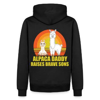 Un papa alpaga élève des fils courageux - Sweat à capuche Premium bio Homme - noir - Dos - Nico (187cm)