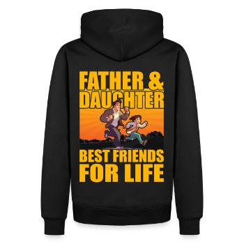 Père et fille meilleurs amis pour la vie - Sweat à capuche Premium bio Homme - noir - Dos - Nico (187cm)