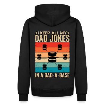 Ich bewahre alle meine Dad-Jokes in einer Dad-a-Base auf - Männer Premium Bio Hoodie - Schwarz - Hinten - Nico (187cm)
