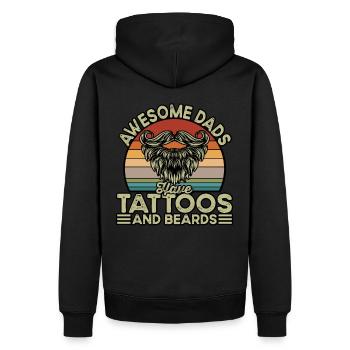 Awesome Dads have Tattoos and Beards - Men’s Premium Organic Hoodie - black - Back - Nico (187cm)