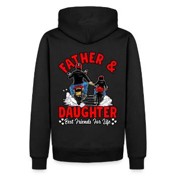 Père et fille meilleurs amis pour la vie - Sweat à capuche Premium bio Homme - noir - Dos - Nico (187cm)