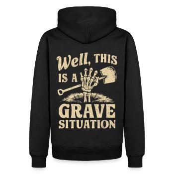 Skelett Friedhof Wortspiel Lustiger Spruch - Männer Premium Bio Hoodie - Schwarz - Hinten - Nico (187cm)
