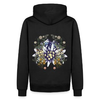 Alpes Montagnes Montagnes Nature Fleurs Nature Amoureux de la Nature - Sweat à capuche Premium bio Homme - noir - Dos - Nico (187cm)
