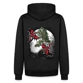 Dragon Dragon Fable Mythe médiéval conte de fées - Sweat à capuche Premium bio Homme - noir - Dos - Nico (187cm)