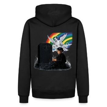 Daughter Dad Mourning Angel - Men’s Premium Organic Hoodie - black - Back - Nico (187cm)