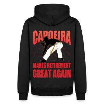 La capoeira redonne sa grandeur à la retraite - Sweat à capuche Premium bio Homme - noir - Dos - Nico (187cm)