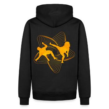 Capoeira - Sweat à capuche Premium bio Homme - noir - Dos - Nico (187cm)