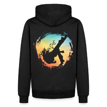 Capoeira - Sweat à capuche Premium bio Homme - noir - Dos - Nico (187cm)