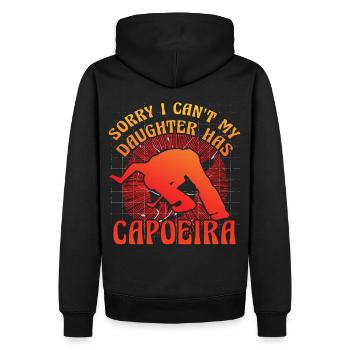 Désolé je ne peux pas, ma fille a la Capoeira - Sweat à capuche Premium bio Homme - noir - Dos - Nico (187cm)