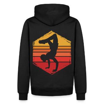 Capoeira - Sweat à capuche Premium bio Homme - noir - Dos - Nico (187cm)